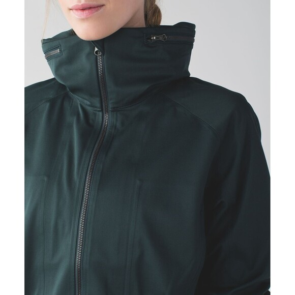 Lululemon &go Cityfarer Anorak Dark Fuel / Heathered Slate Green Jacket Size 4 - Picture 2 of 13